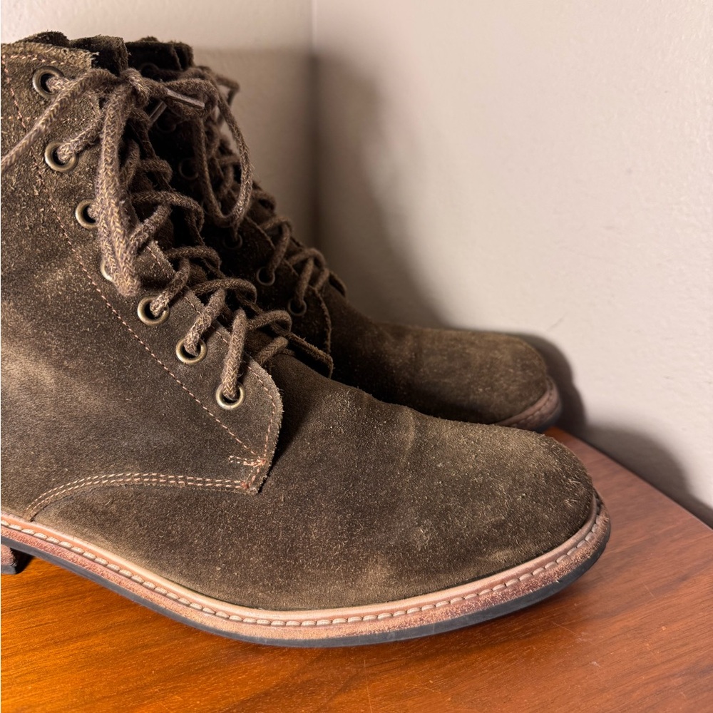 Nisolo Amalia All-Weather Suede Leather Boot in Dark Olive Size 10 - Picture 4 of 10